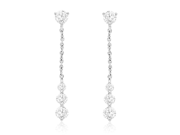 Royal Jewelry Earrings 14K White Dangle Earrings